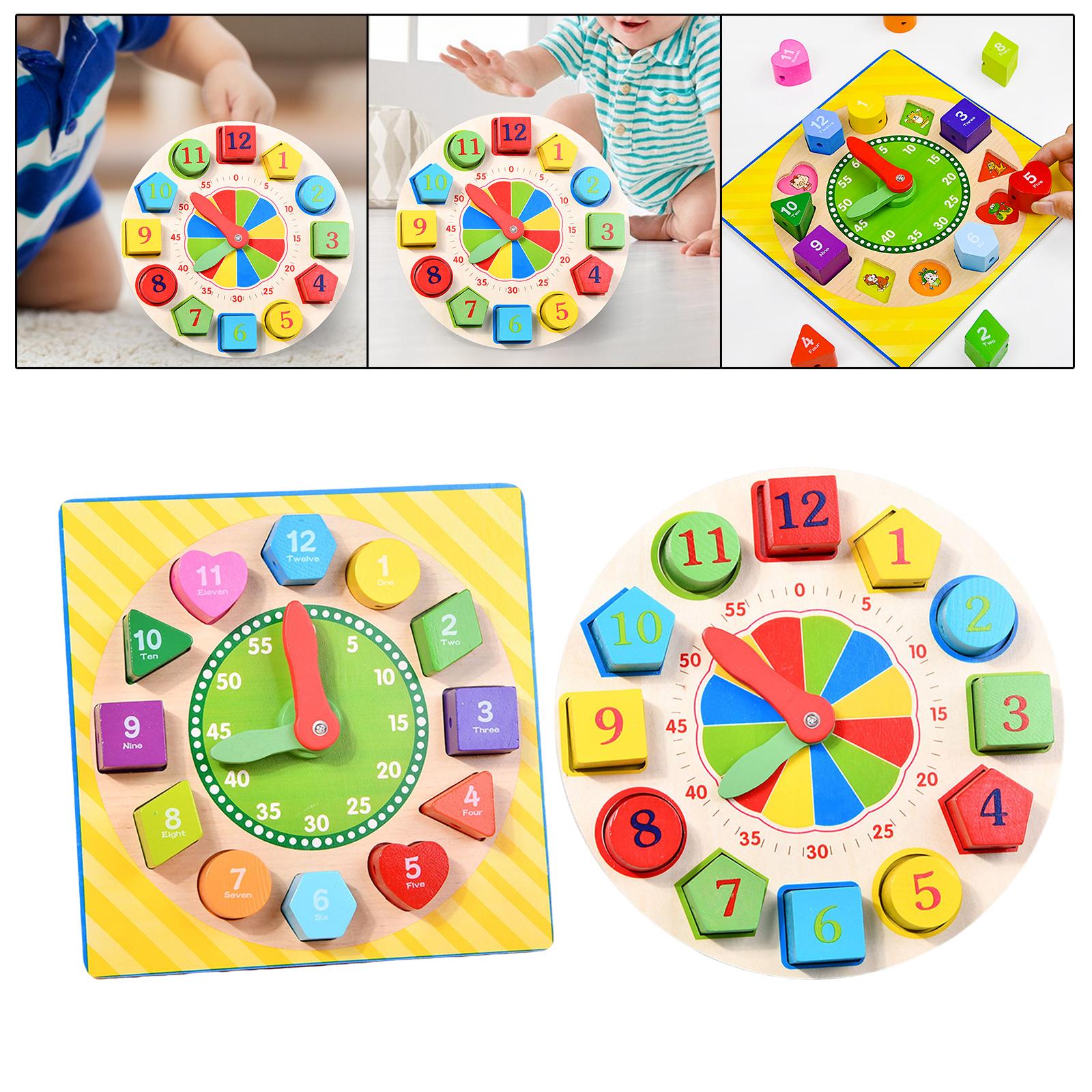 Early Learning Montessori Wooden Clock Toy Wooden Threading Toy Learning Life