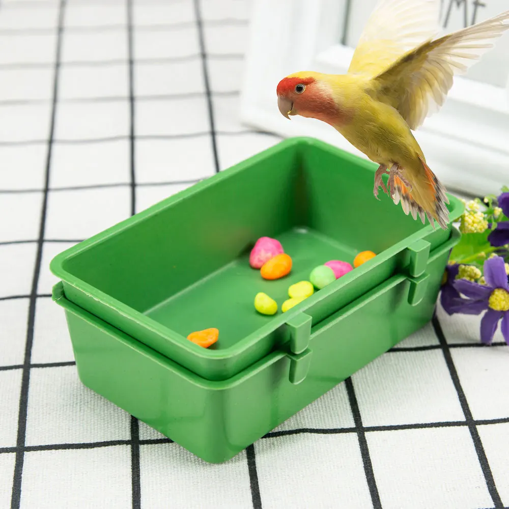 Title 2, Bird Food Tray Parrot Bathtub Animal Multifunct...