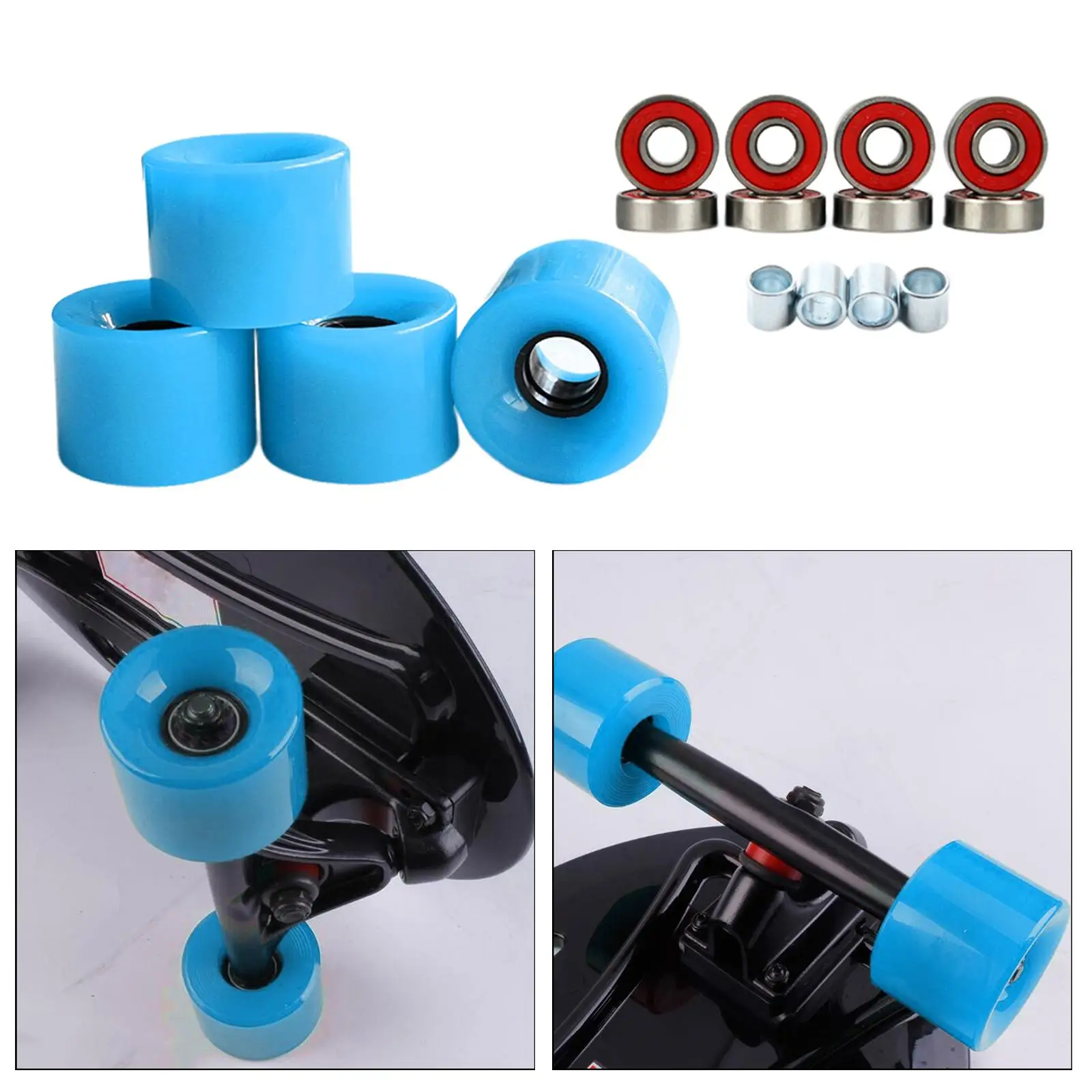 4 Pieces Double Row Skating And Skateboard Longboard Replacement Accessories  