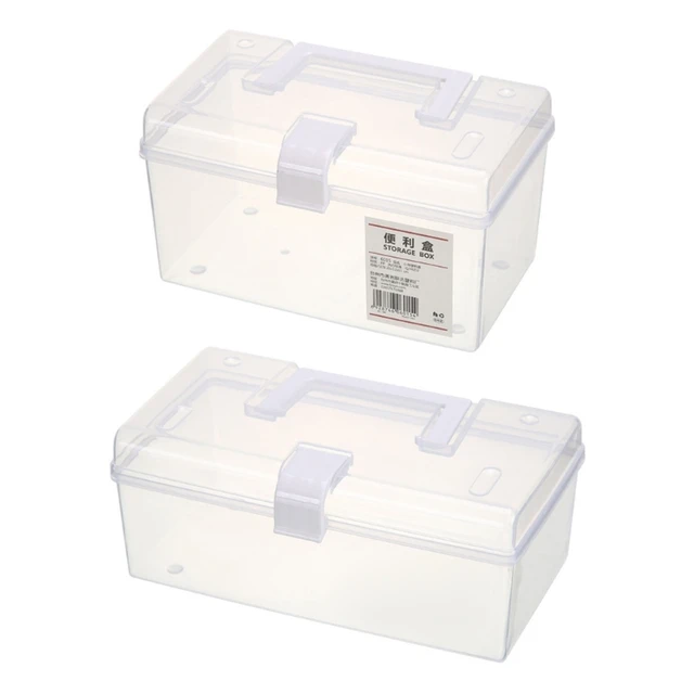 Portable Clear Storage Box with Handle Tool Organizer Adults Toy