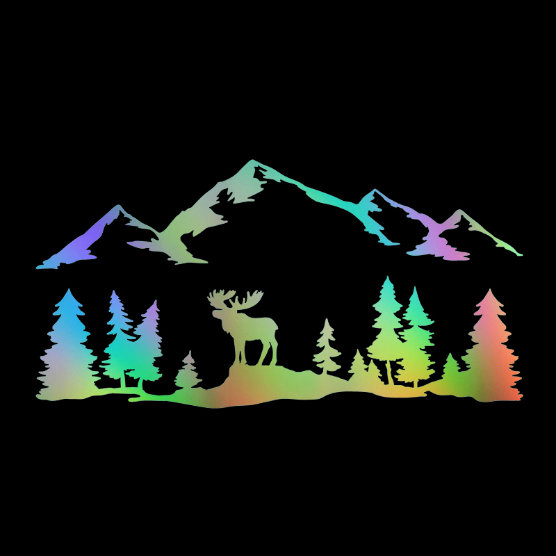 Auto Aufkleber Camping Off-road Baum Deer Wald Produkte Nette, Auto Aufkleber Zubehör Decals Persönlichkeit, Stilvolle, PVC Körper – Detail 4