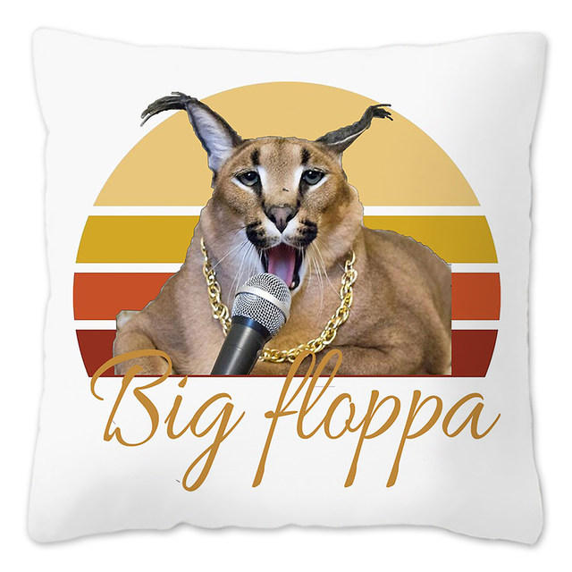 Compre Floppa bonito meme capa de almofada 40x40 decoração para casa  impressão 3d engraçado caracal gato lance travesseiro caso para sala estar  dupla face