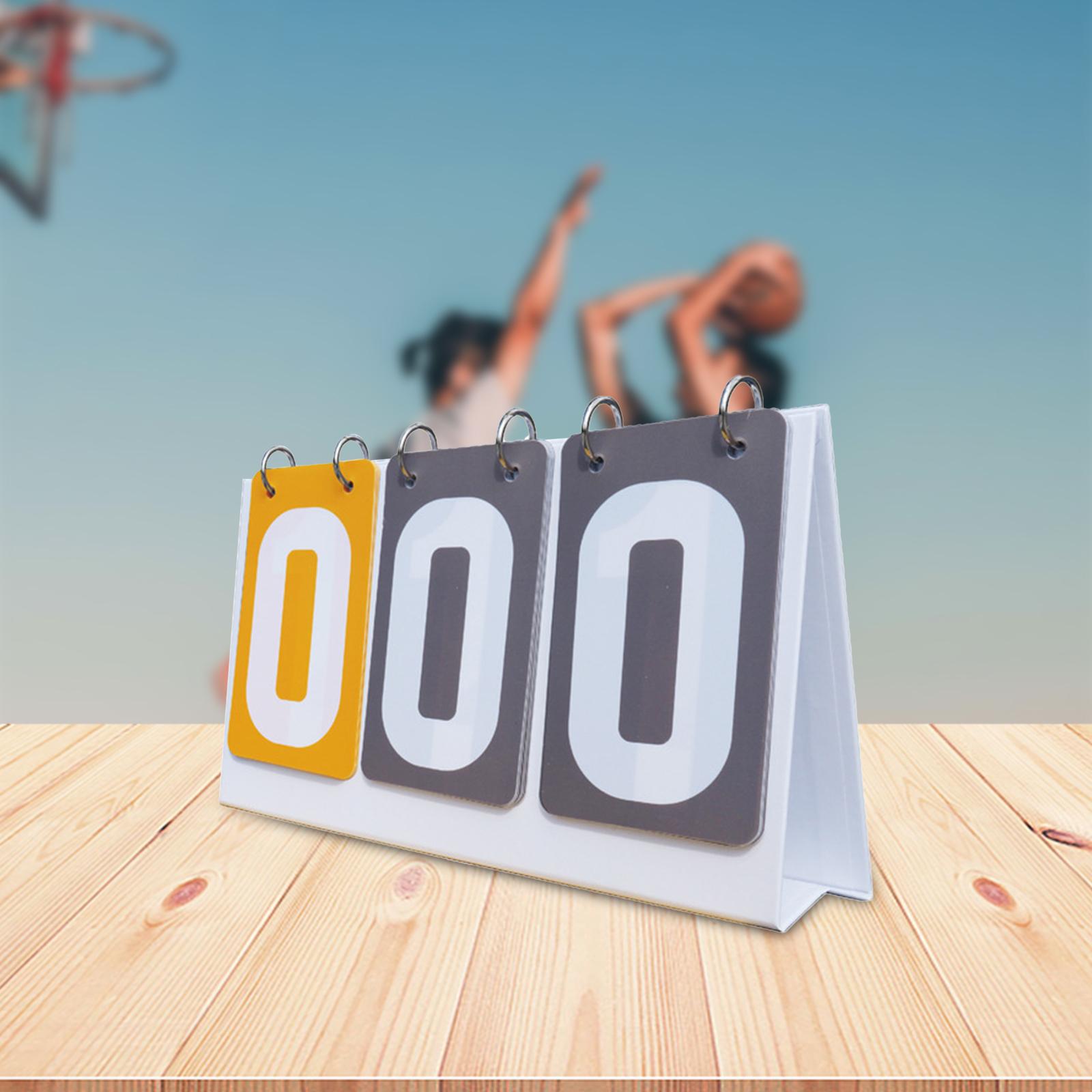 Score Board Scoring Board for Soccer Volleyball Flipper Tabletop Portable 3 digits Score Keeper Game Scoreboard Flip Score Board