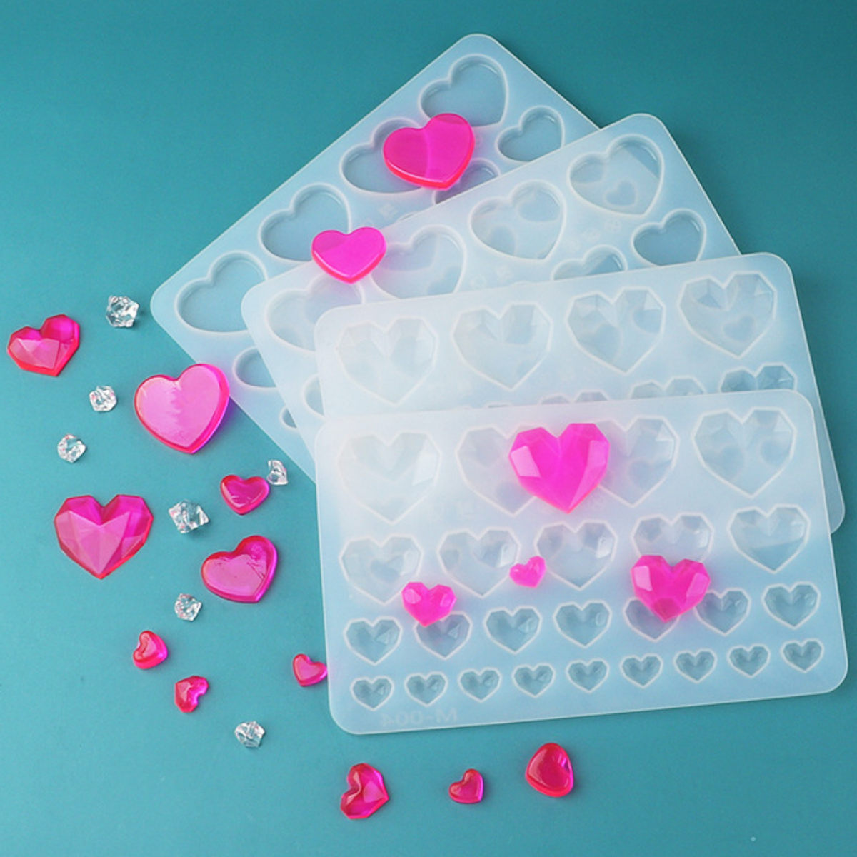 Description Picture 4 of itemMulticavity Diamond Love Candle Decoration Silicone Mold Peach Heart Candy Biscuit Cake Chocolate Mould Crystal Making Ice Tray