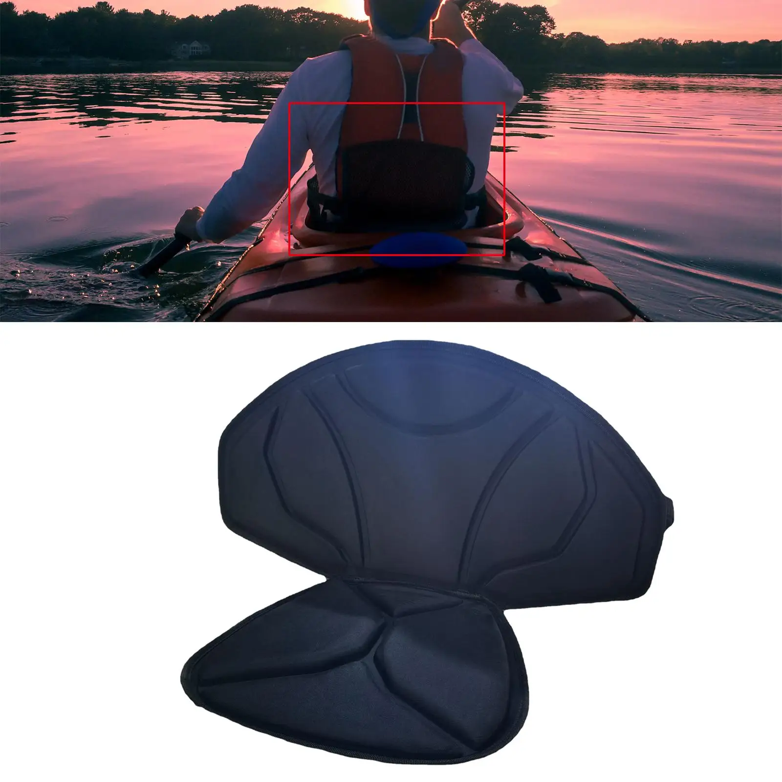 Kayak Seat Comfortable Padded Seat Detachable Stand up Paddleboard Seat with Back Support for Canoeing Kayaking Rafting Floating