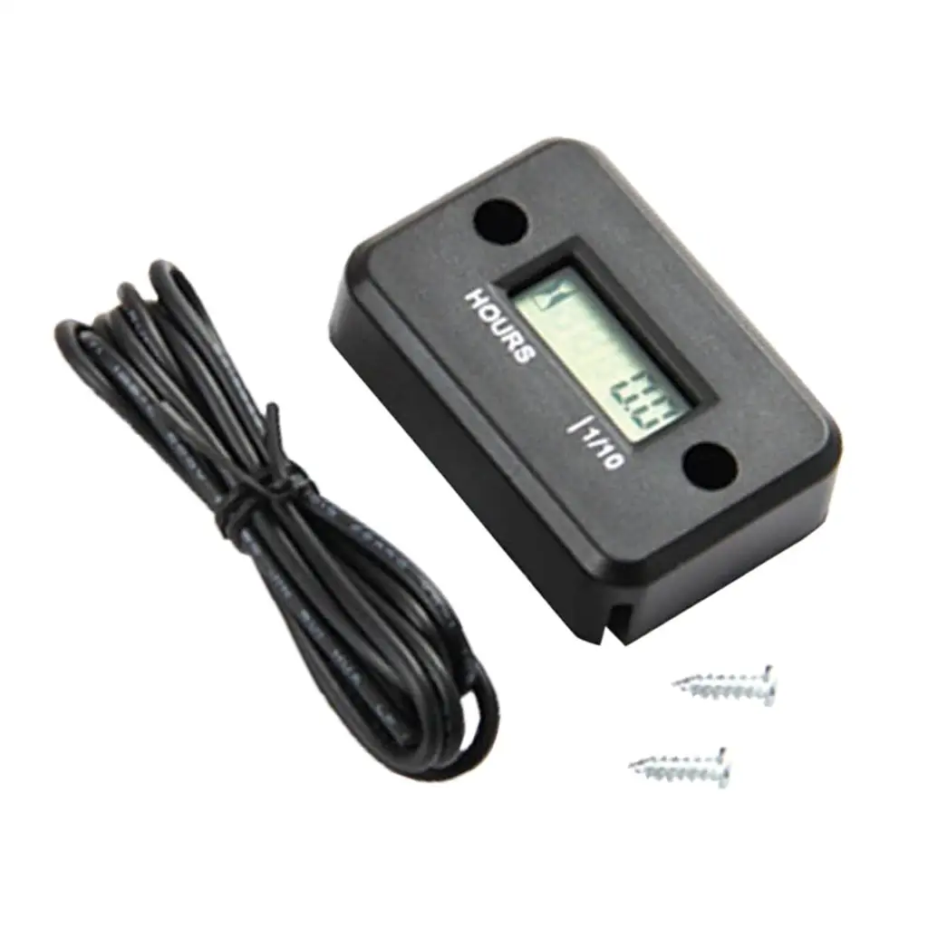 LCD Digital Tach Hour Meter Tachometer for Car Boat Motorcycle ATV Engine