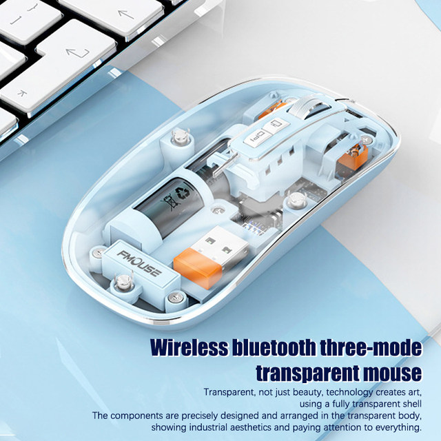 M233Transparent Magnetic Mouse Triple Mode 2.4G Bluetooth  