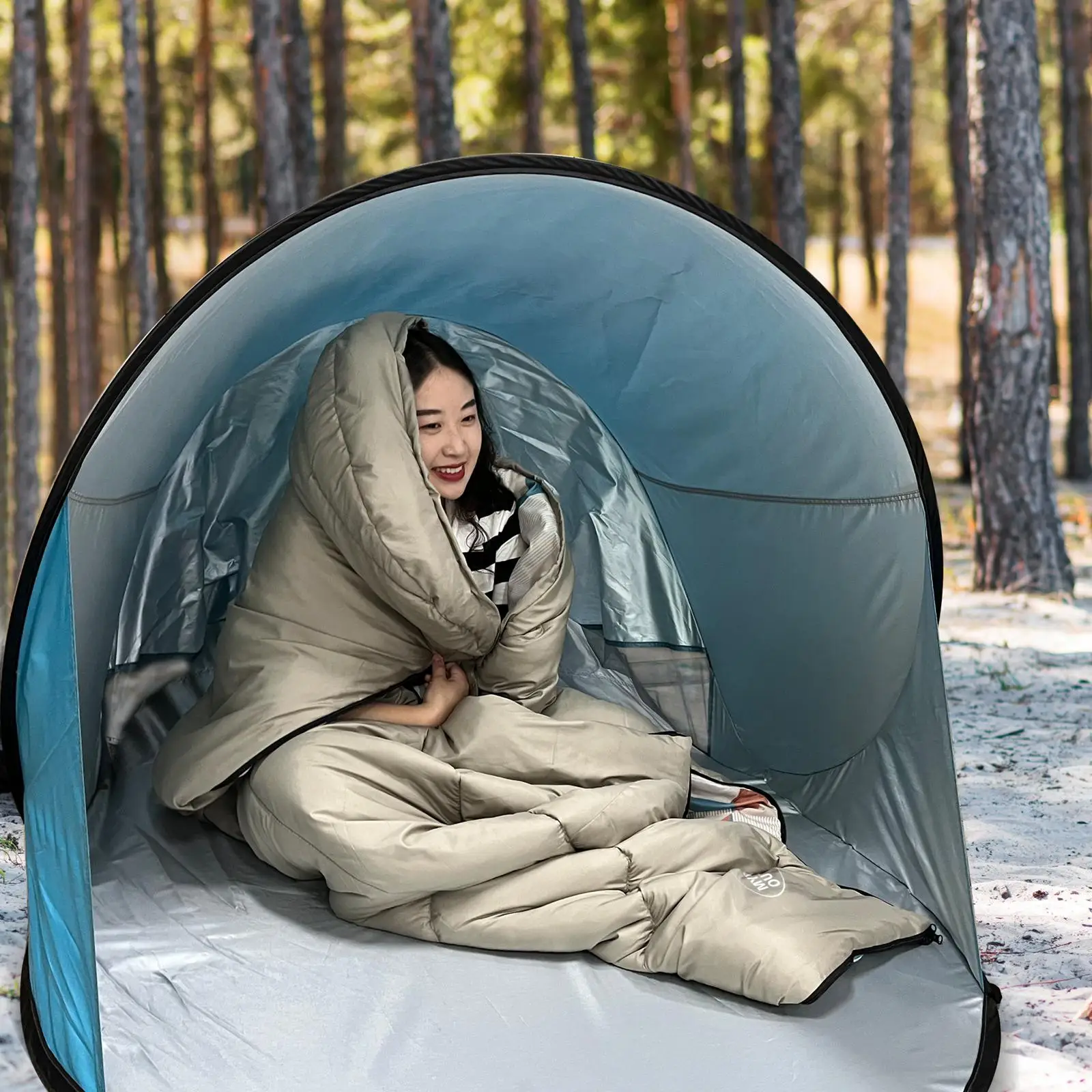 Envelope Sleeping Bag Warm Padded bag for Outdoor Camping Cool Weather