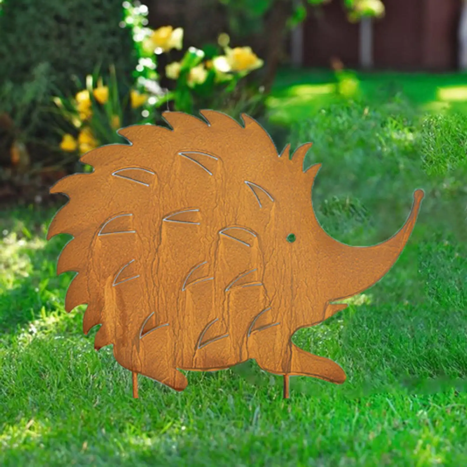 Metal Hedgehogs Animal Yard Stake Animal Silhouette for Outdoor Decorative