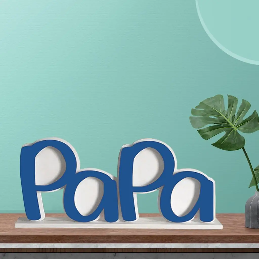 Dad/Papa Letters Wooden Image   Freestanding Home Tabletop Decor