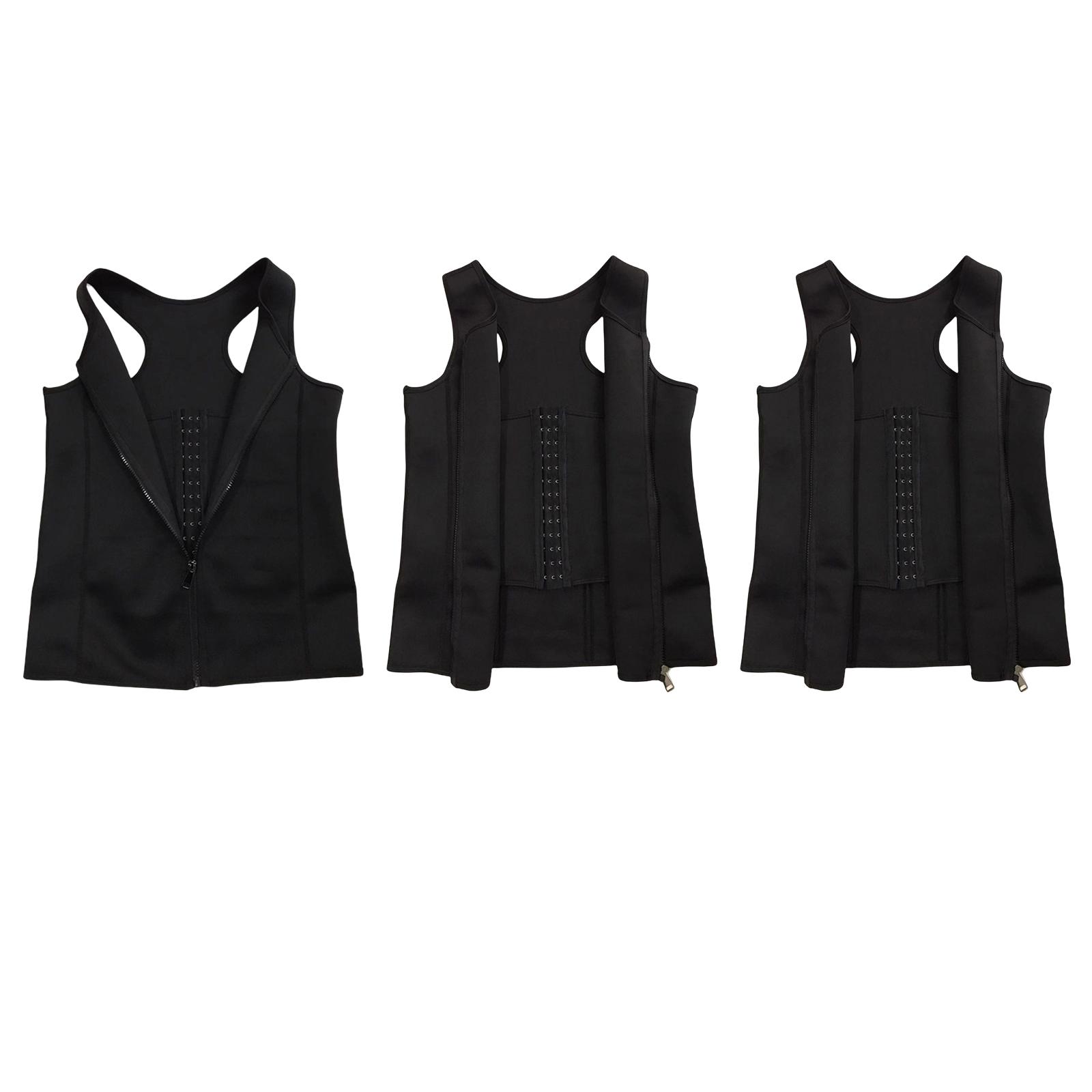 Mens Sweat Sauna Vest Waist Trimmer Shapewear Gym Fitness Corset Zipper
