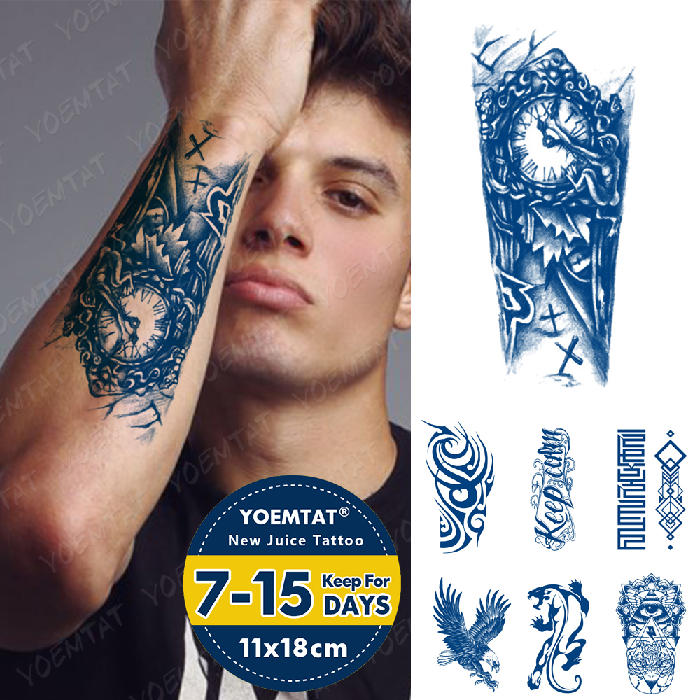 Best of Blue Lasting Ink Juice Waterproof Temporary Tato Sticker Sheet Totem Eyes Eagle Tiger Personality Body Art Fake Tattoo Men Women Reviews & Tips