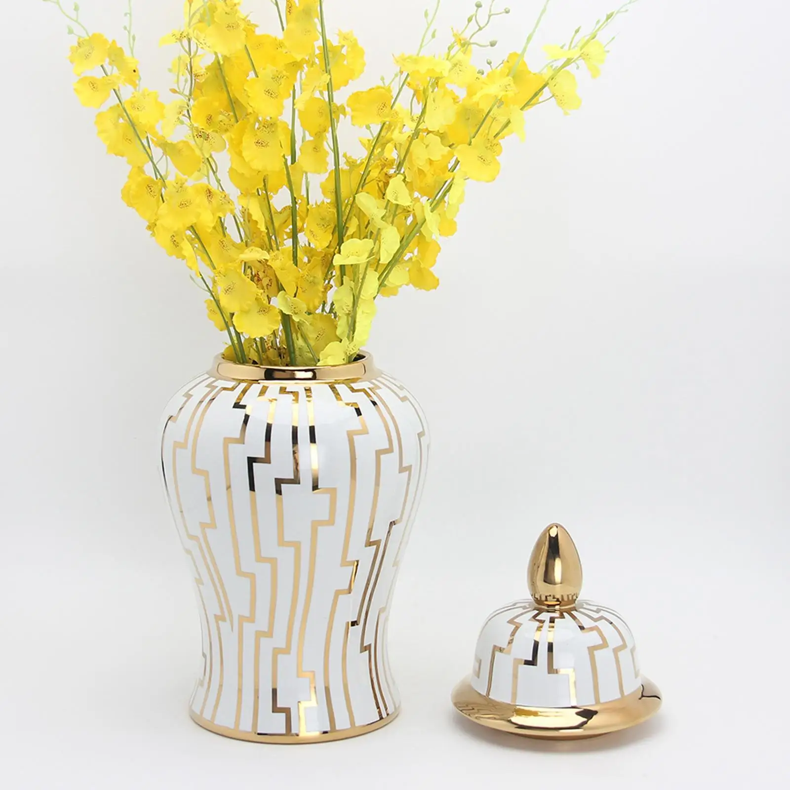 Classical Flower Vase Temple Jar Storage Bedroom Office Ceramic Ginger Jar