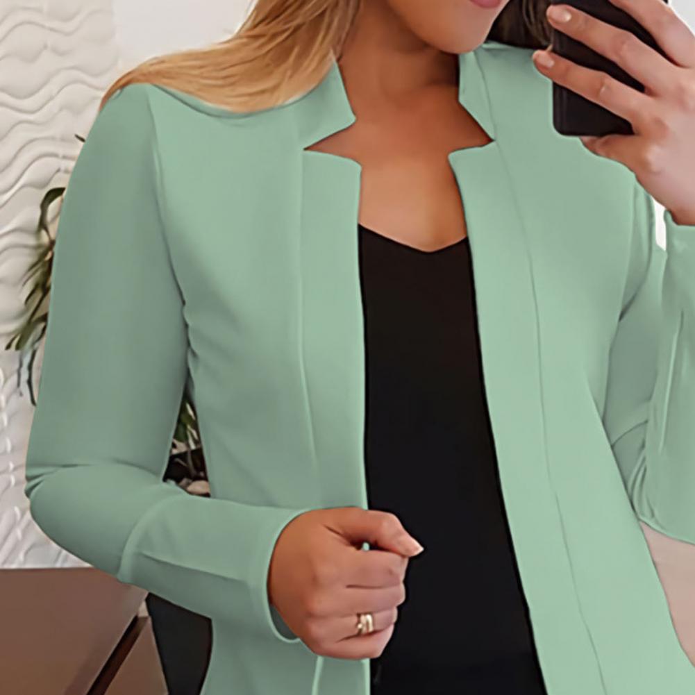 Title 12, Einfarbig Slim Fit Frauen Blazer Jacke Kerb Kra...