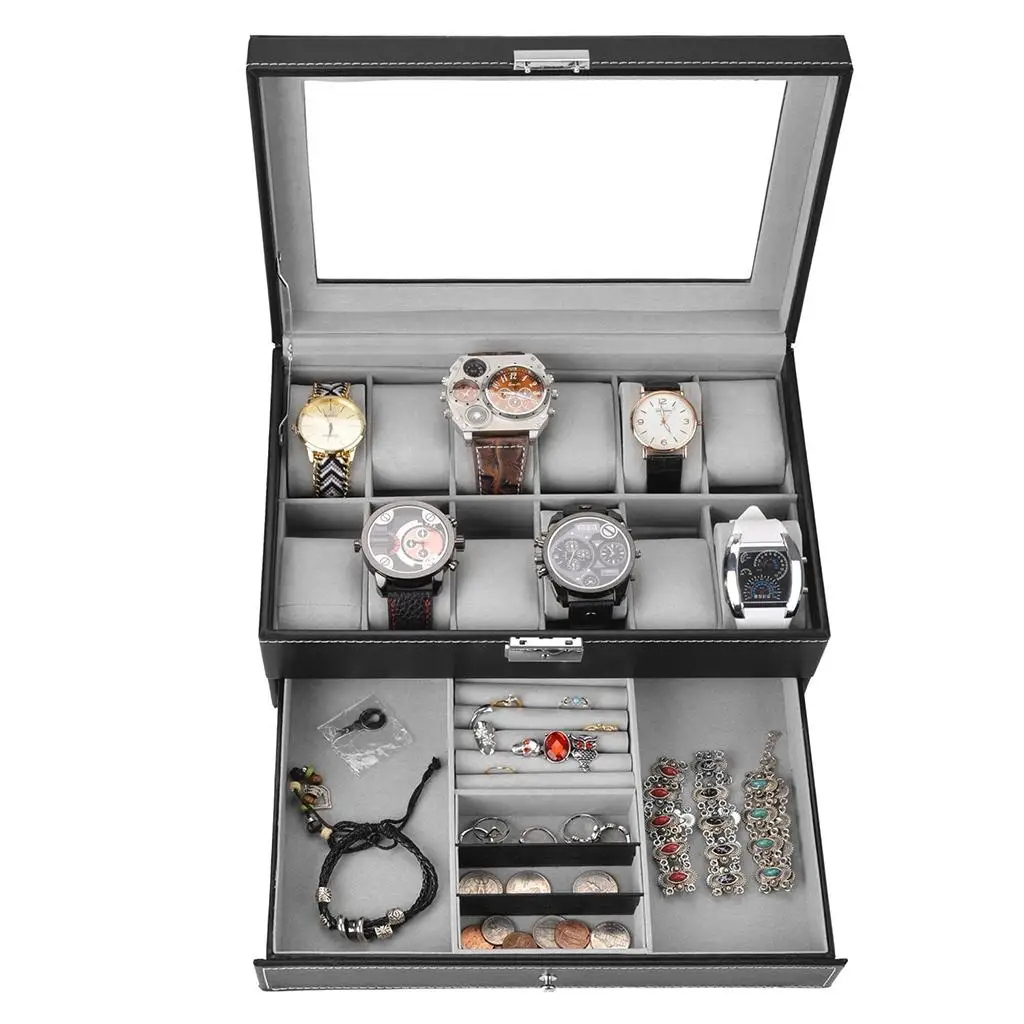  Roll Case 2 Slots PU Leather Organizer Watch  Gift