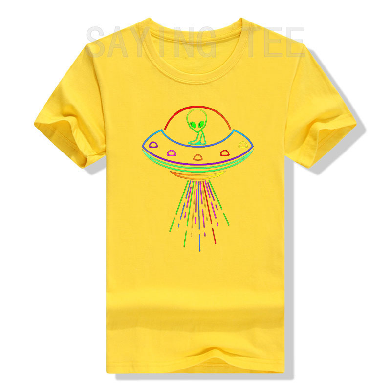 Space UFO Neon Light Rave Alien Lovers T-Shirt, lustige Science-Fiction-Grafik-T-Shirts, kurzärmelige Blusen, Aliens_voghion.com