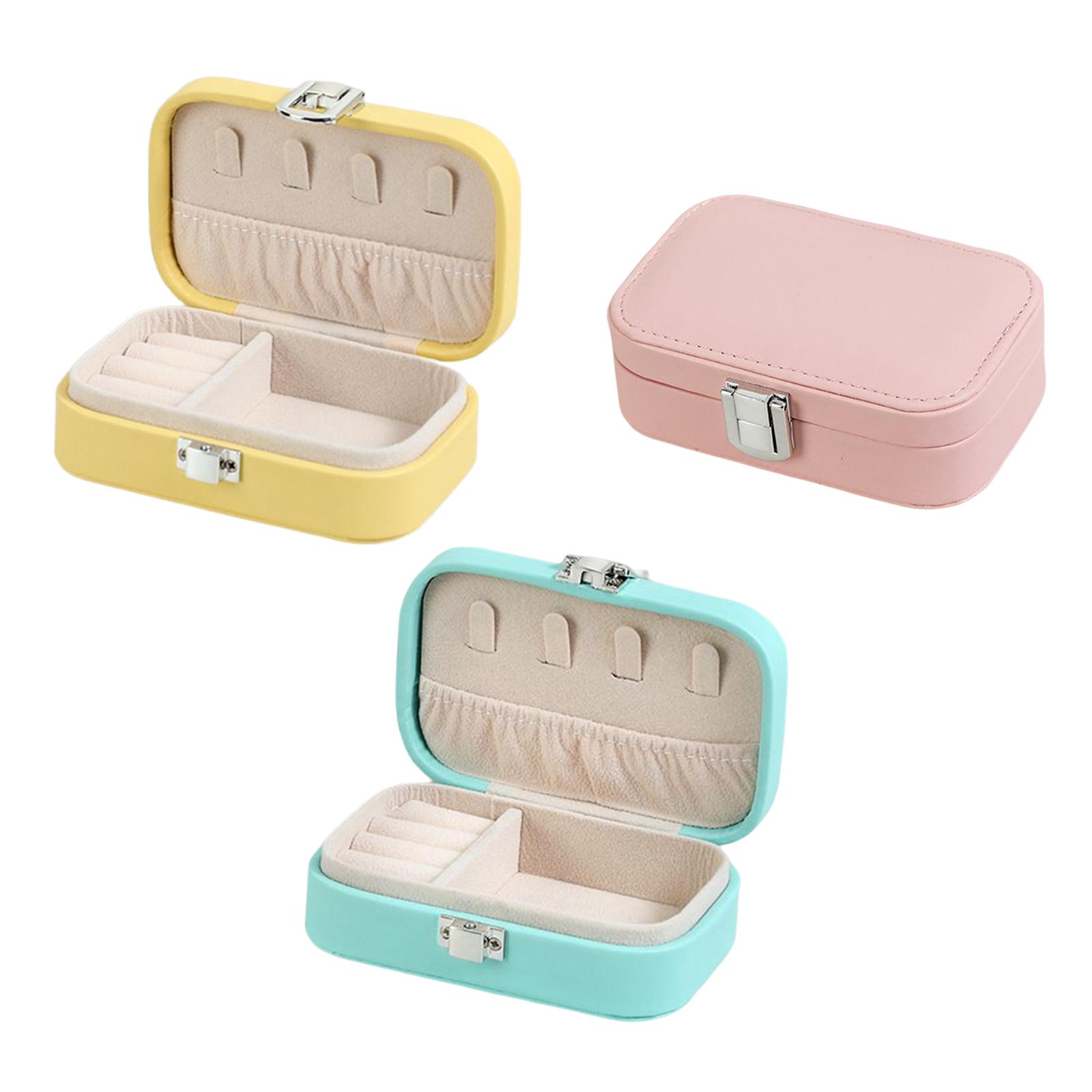 Jewelry Organizer Box PU Leather Small Portable Jewelry Storage Case Storage for Earring Watch Necklace Jewelry Girls Women