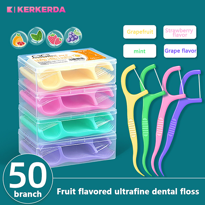 Best of 50Pcs / Box Floss Toothpick Set Colorful Fruit Flavor Dental Floss Stick Tooth Cleaning Dental Floss Pick Oral Hygiene Care Reviews & Tips