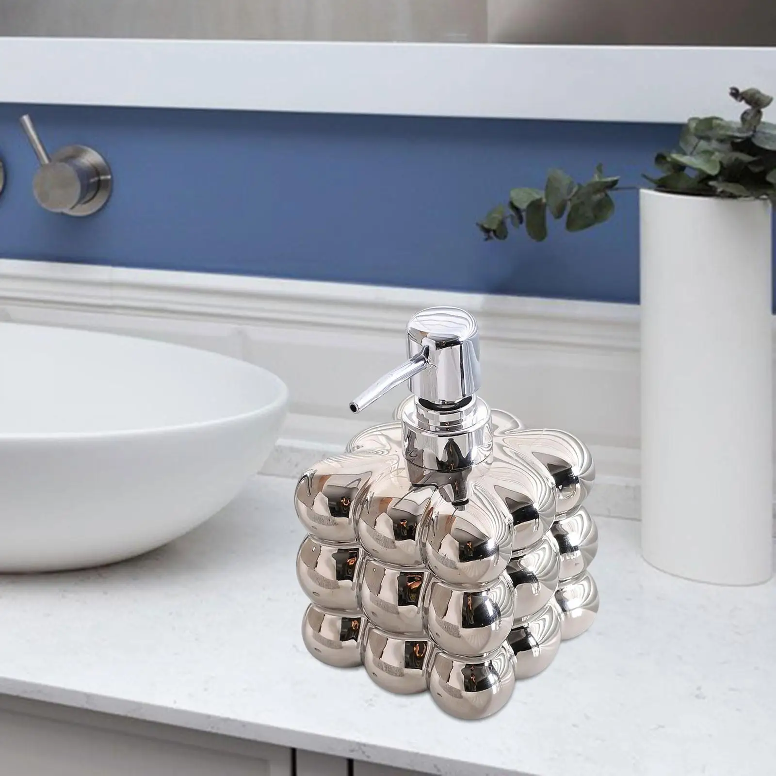 Ceramics Bathroom Sanitizer Bottle Refillable Lotion Hand Press Bottle Soap