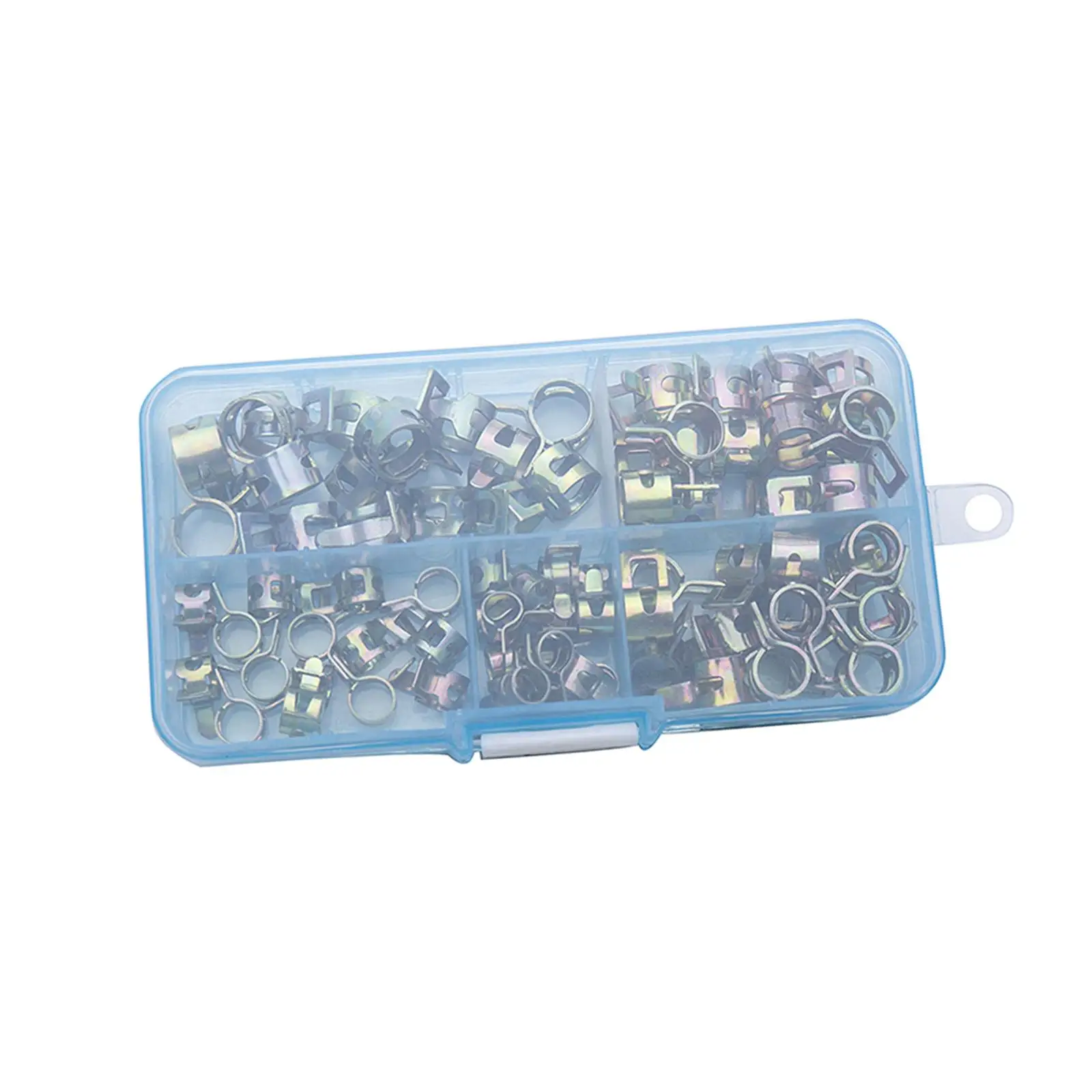 75Pcs Fuel Hose Line Spring Clip 6-10mm Hose Pipe Clamp Fastener Assortment Kit