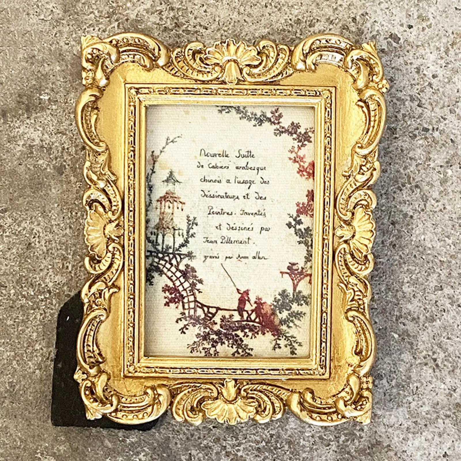 Antique Photo Frame Photo Gallery Art European Style Ornate Golden Carved Resin Small Vintage Picture Frame for Home Decoration
