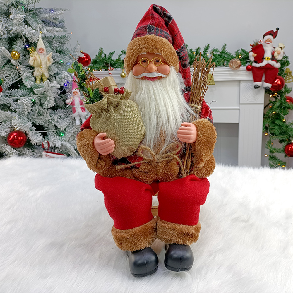 50cm sitzende Weihnachts mann dekoration modische lebendige Weihnachts handwerke für Büro – Detail 3