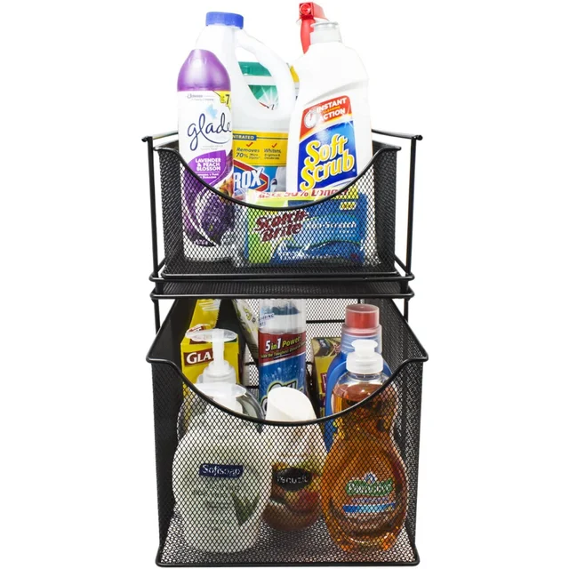 Sorbus 2 Tier Organizer Baskets with Mesh Sliding Drawers