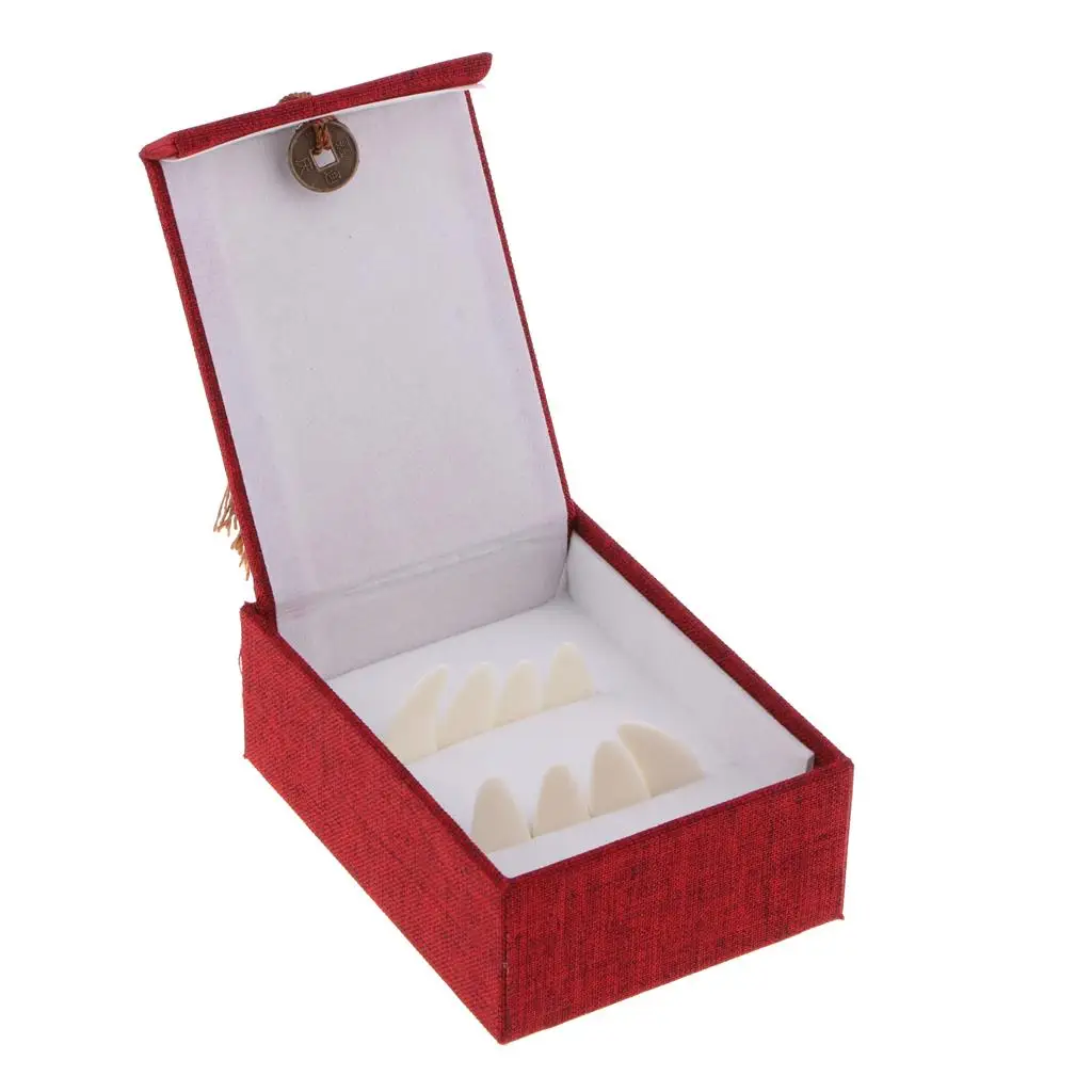 Professional Guzheng Chinese Zither Finger Picks Nails with Carry Storage Case Box for Adults