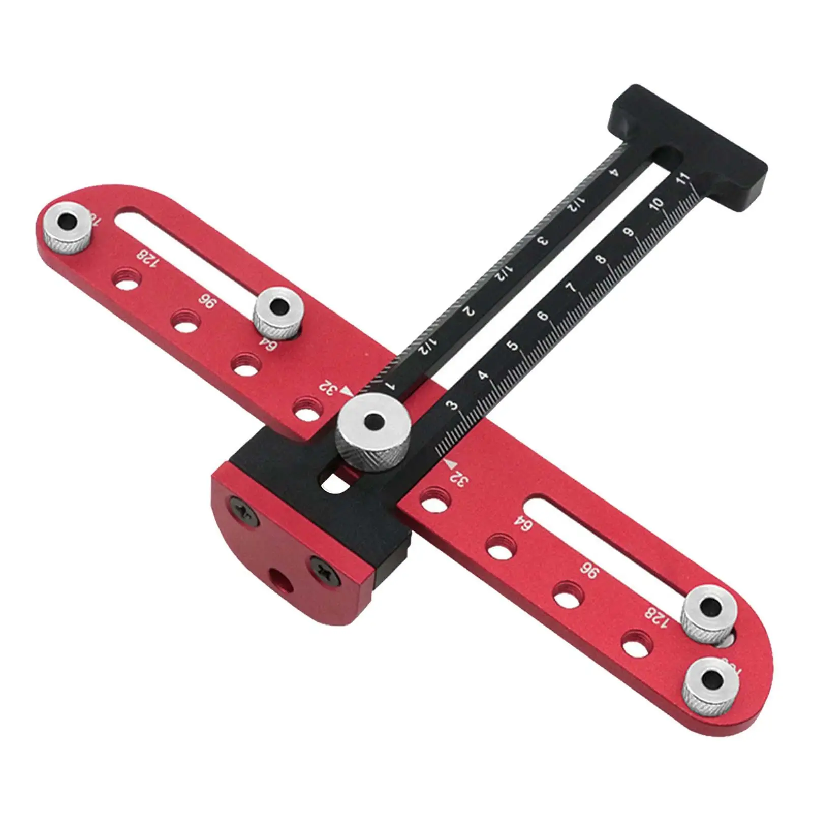 Hole Handle Punch , Stainless Steel Hardware Template Tool Cabinet Hardware Jig Adjustable Drill Hole Punch Jig,