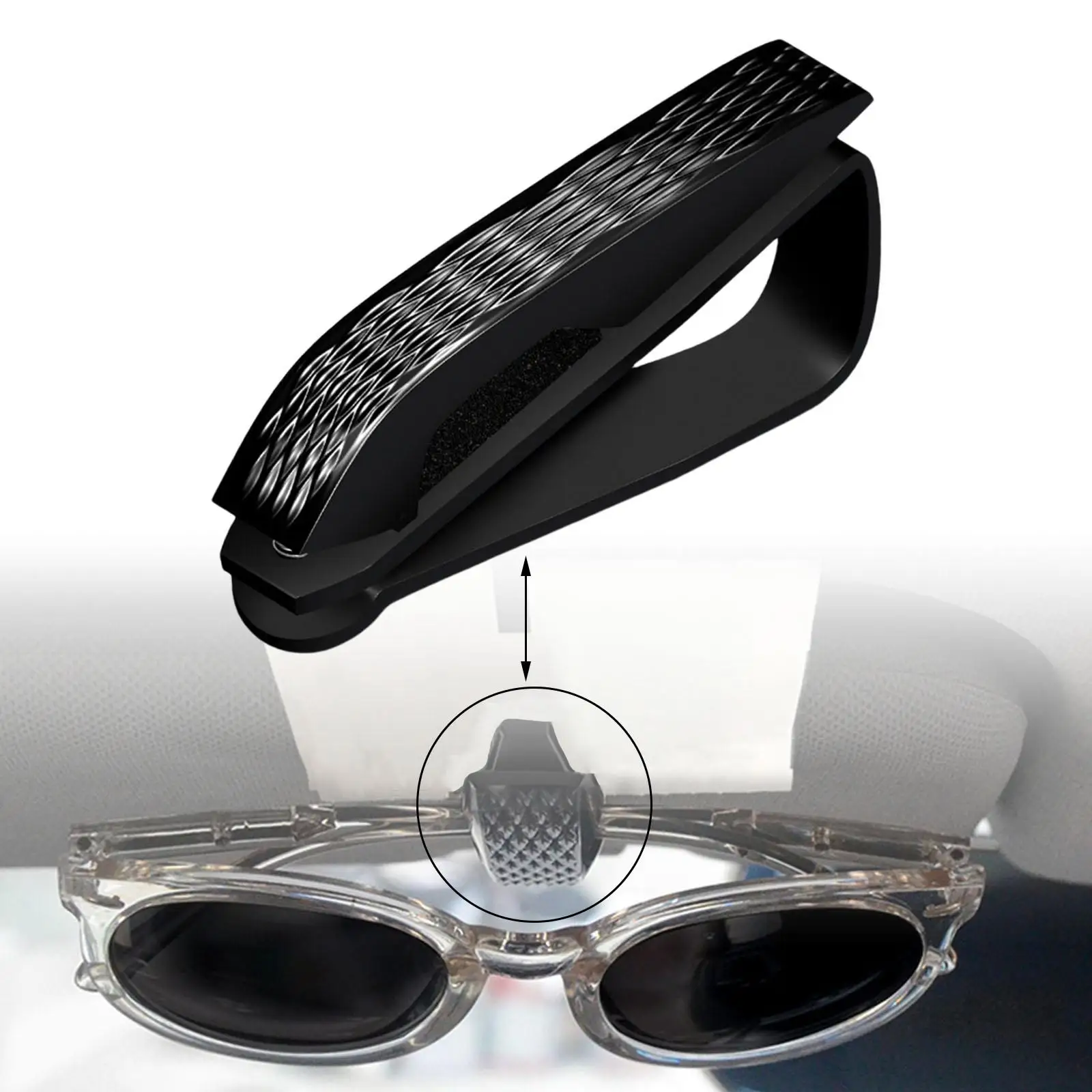 Universal Sun Visor Glasses Holder Ticket Card Eyeglasses Sunglasses Car Auto Portable Storage Clip Hanger Interior Parts Black