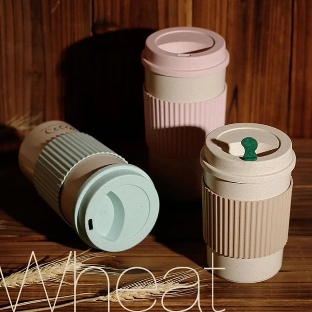 350/450ML Reusable Coffee Cup Eco-Friendly Wheat Straw Coffee Mugs