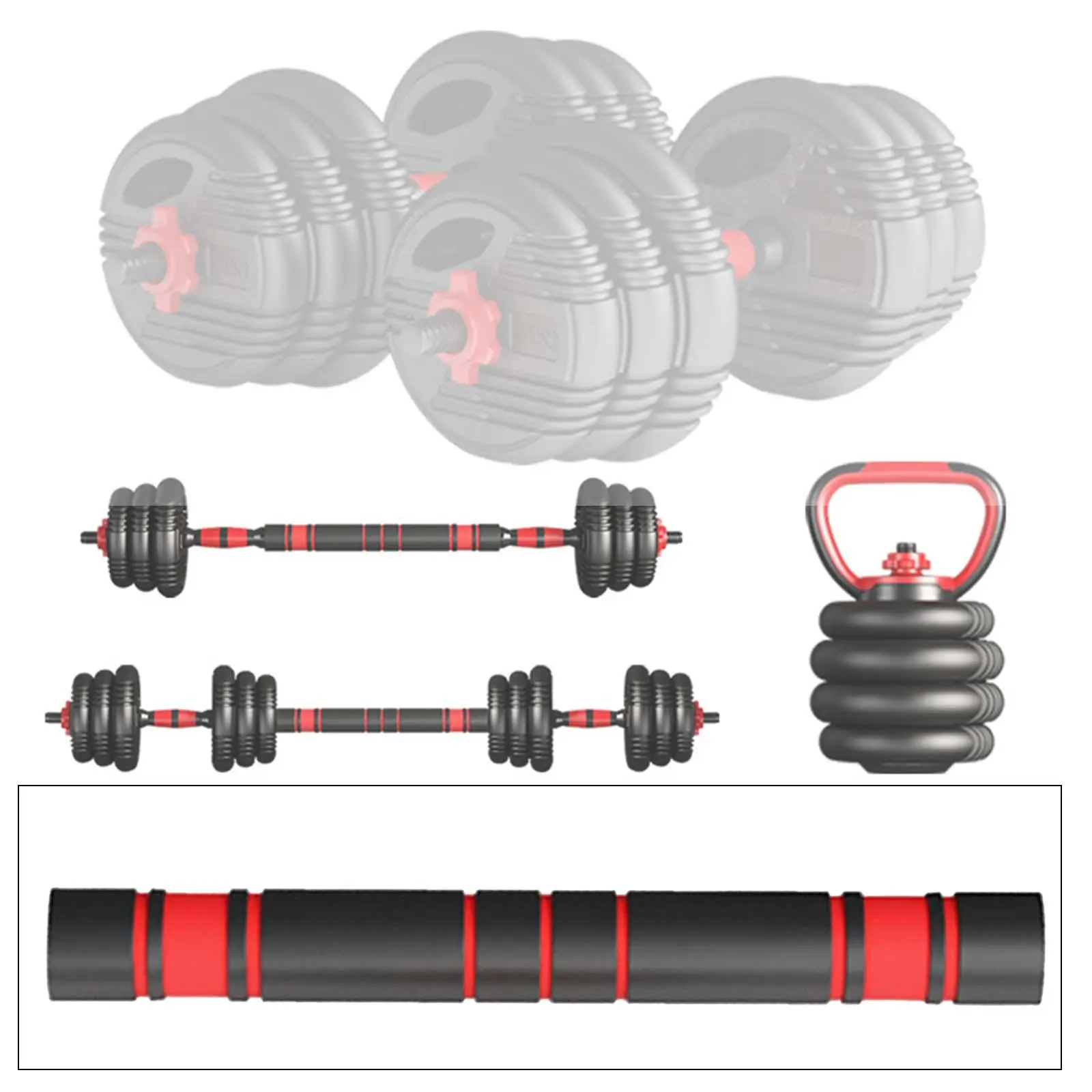 Dumbbell Handle Barbell Loadable Strength Handles Connector Rod for Training