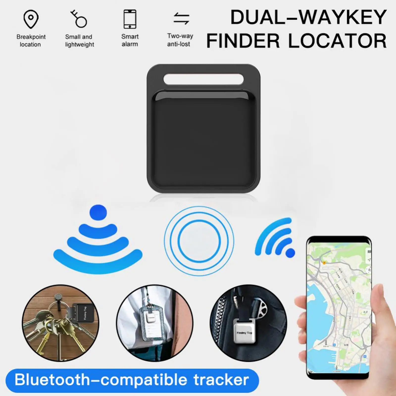 Tracker Waterproof Item Smart Device Pet Dog Cat Wireless Key Wallet Key Tracker Kids Tracker Keychain Key Finder