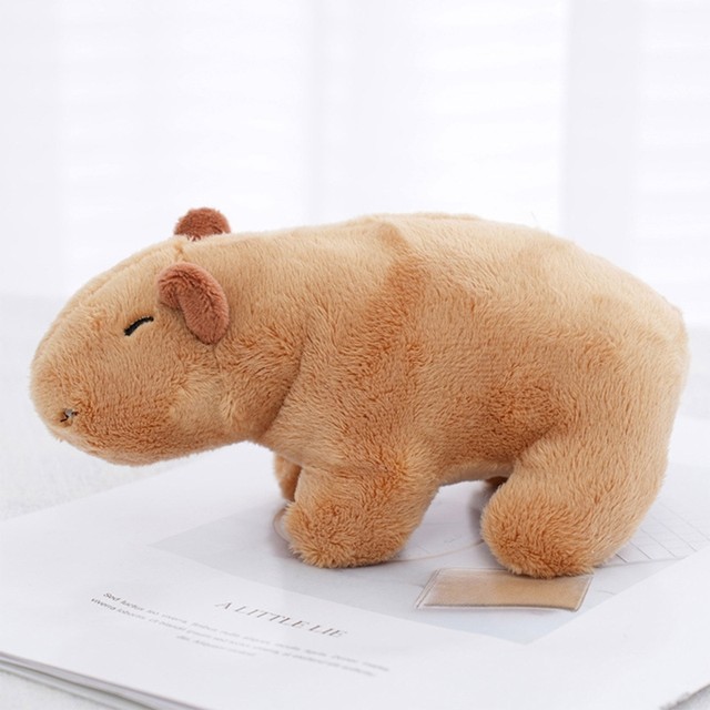 Brinquedo de pelúcia desenho animado realista boneca capivara menina fofa  bicho de pelúcia boneca abraçável Y55B