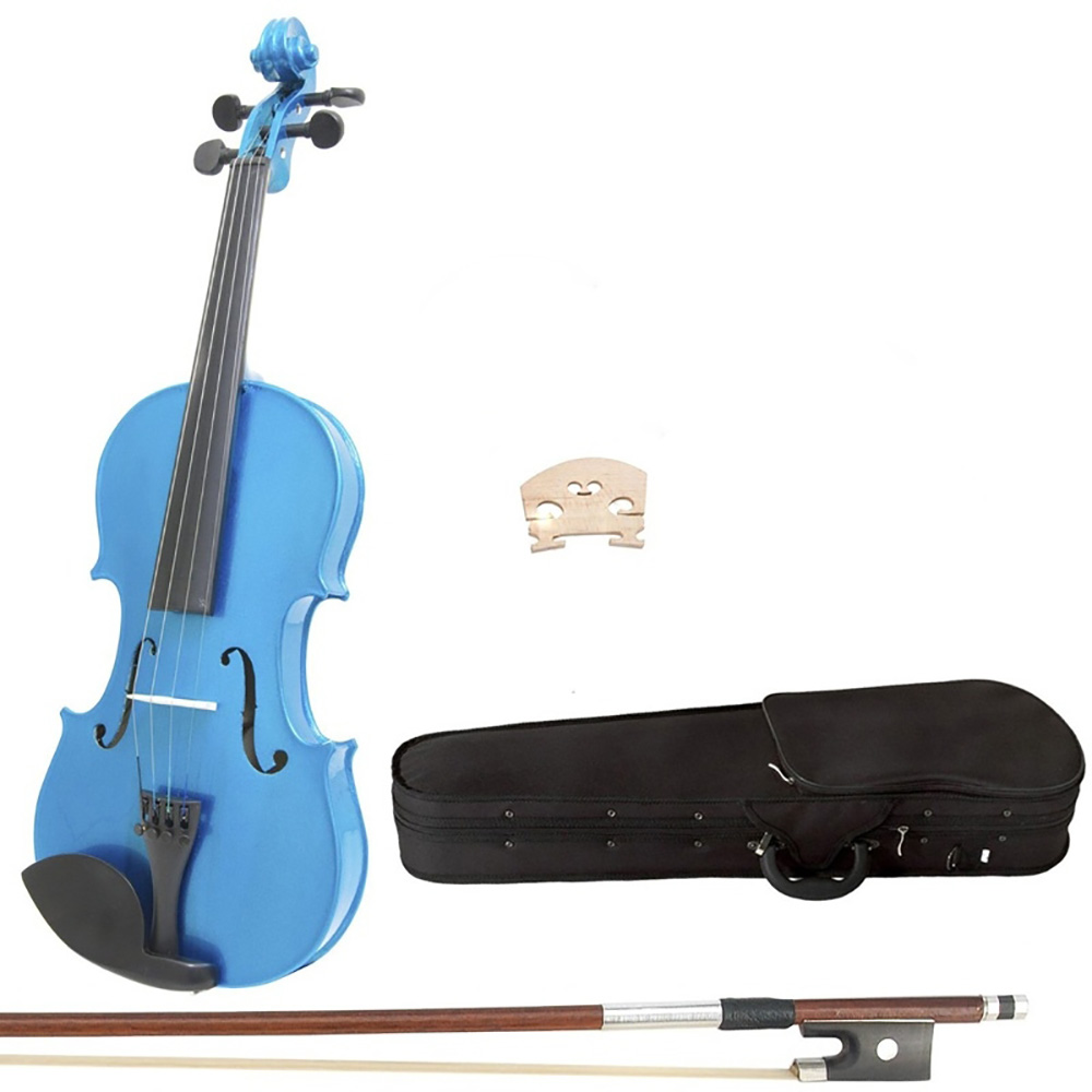 Title 17, BOWORK Full Size Violin Outfit Blue 4/4 Student...