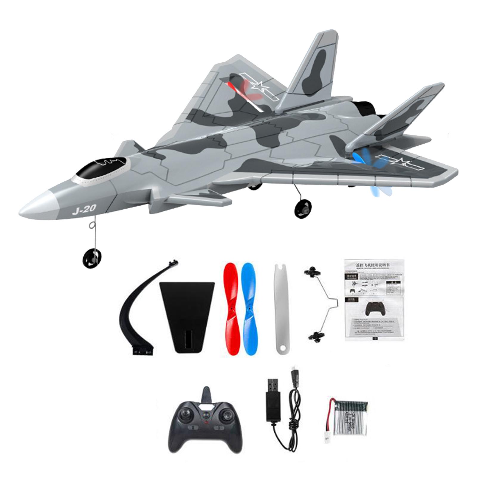 1:72 Scale RC Plane Ground Glide and Manual Take Off 2 Channel Simulation with Display Stand Jet Fighter RC Glider Ready to Fly