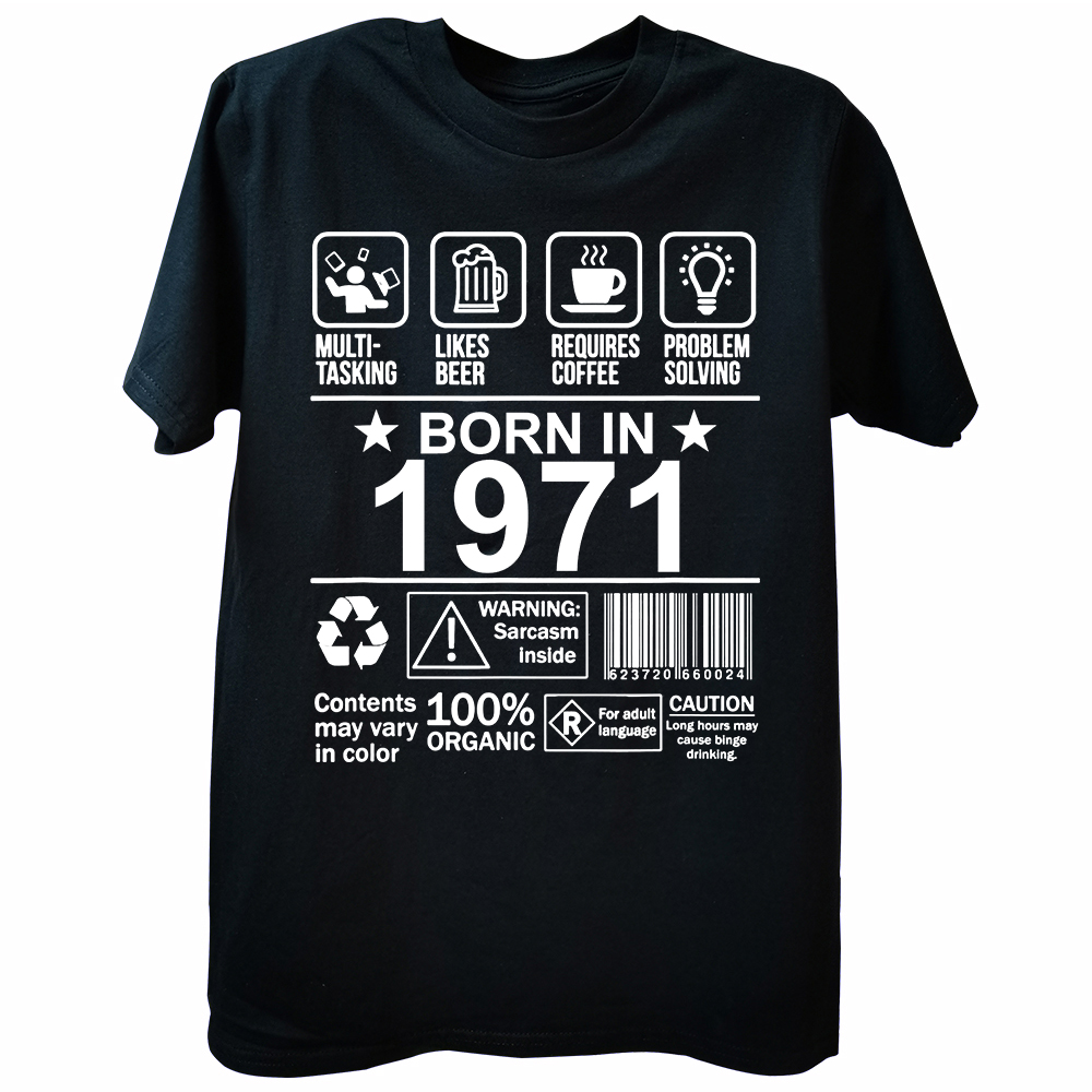 1971 Geburtstag Party Feier Männer Grafik T Shirts Casual Tees Rundhals T-Shirt Baumwolle Euro Größe Harajuku Männer Kleidung – Detail 2