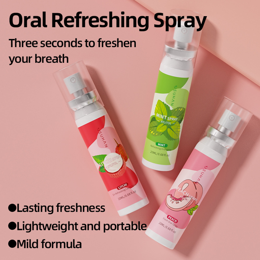 Best of Oral Fresh Spray Peach Mint Grape Litchi Flavor Mouth Spray 20ml Fresh Breath Portable Mouth Freshener Oral Spray Remove Smoke Reviews & Tips