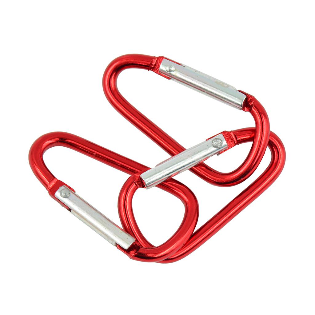 20 Pieces Red D Shaped Aluminum Carabiner Hook Keychain Snap