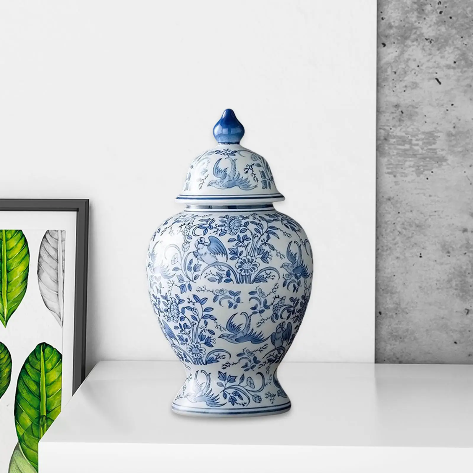 Mandarin Ceramic Ginger Jar with Lid vase Decorative for Home Wedding