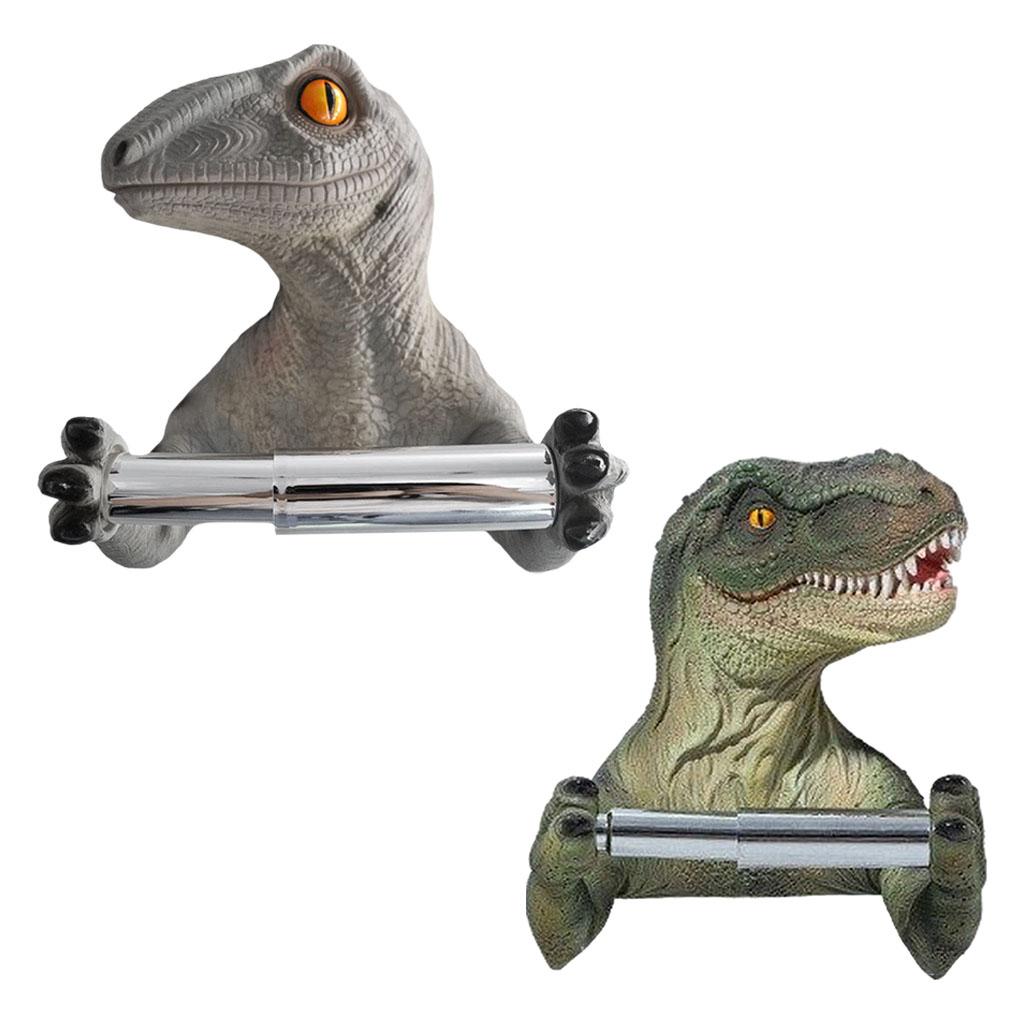 Soco-Montado Dinosaur Toilet Roll Holder, Prateleira Organizadora