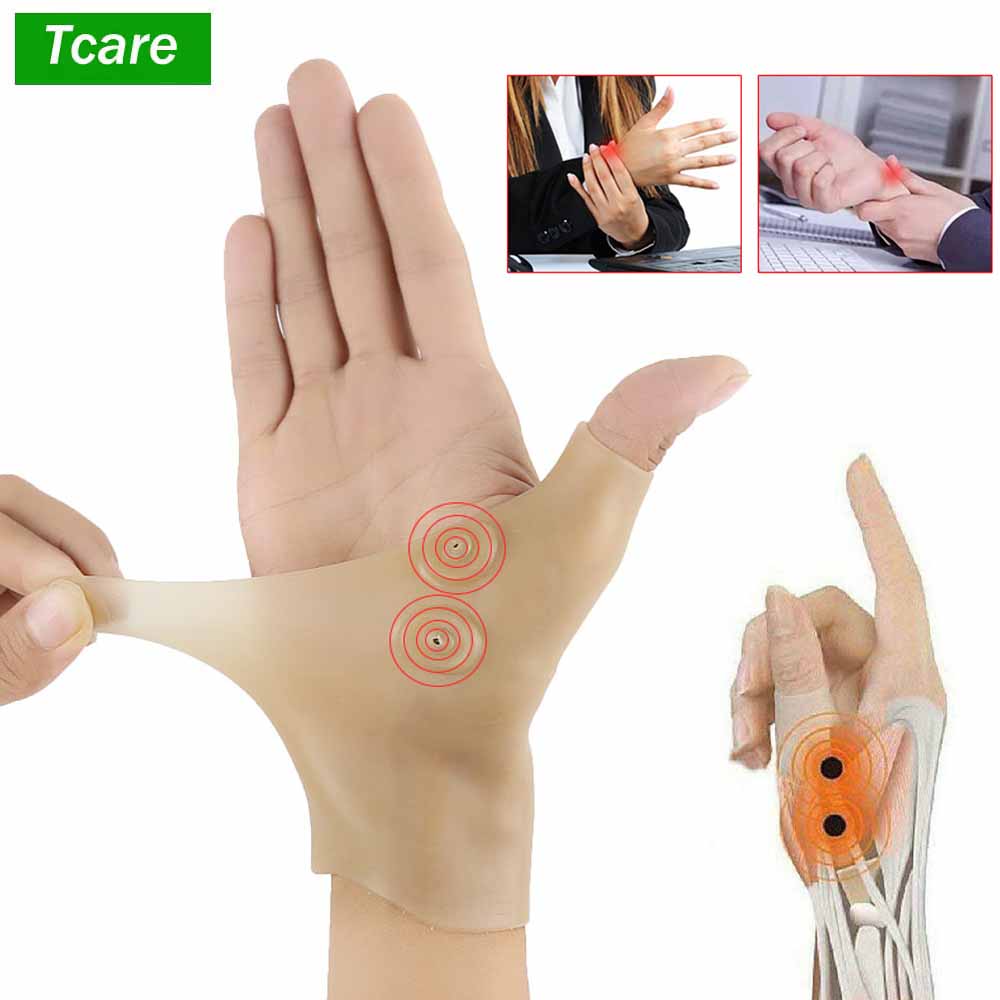 Best of Tcare 1Pcs Magnetic Therapy Wrist Hand Thumb Support Gloves Silicone Gel Arthritis Pressure Corrector Massage Pain Relief Gloves Reviews & Tips