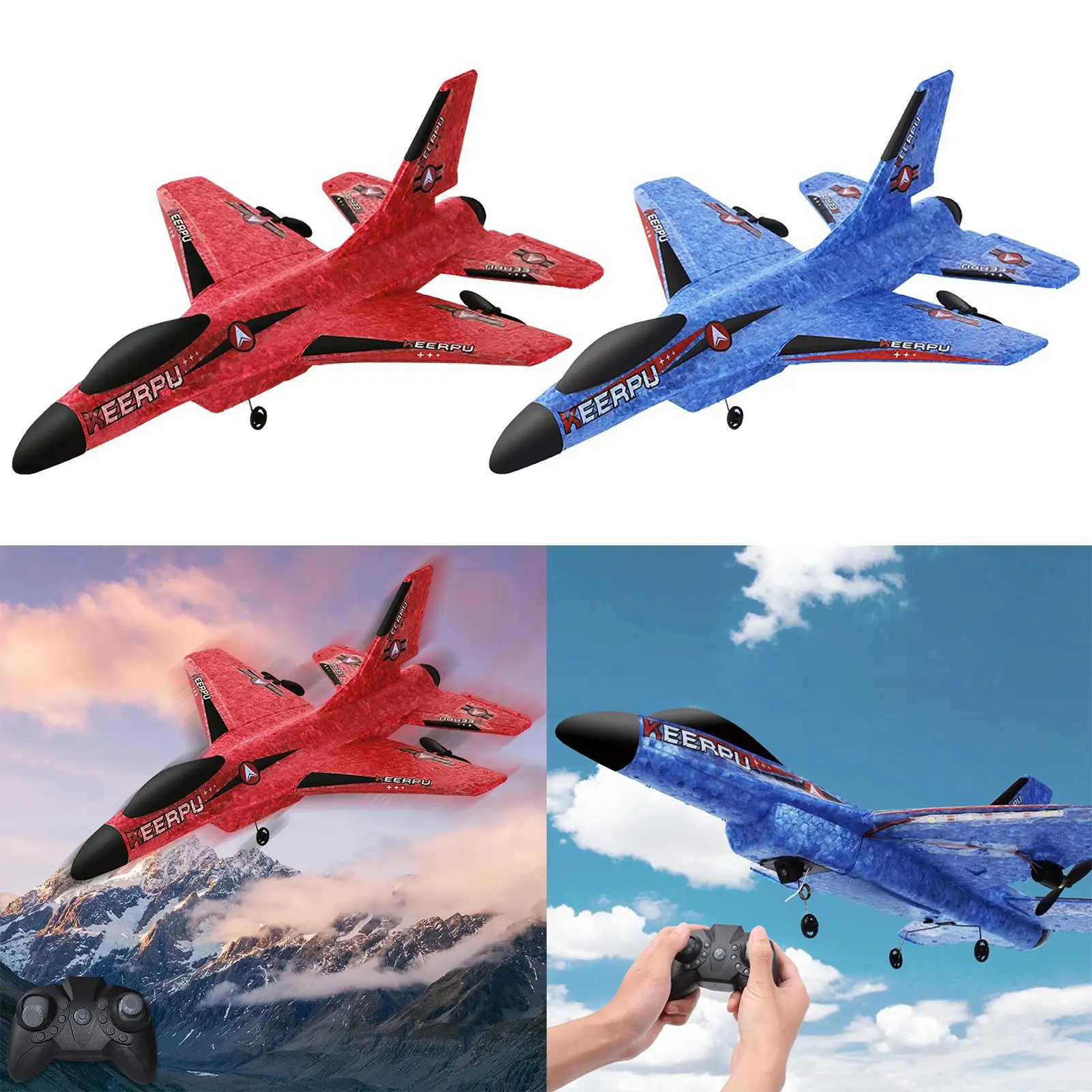 2.4G RC Airplane Flying Toys 360 Rotate Stunt with Light for Beginners Boys