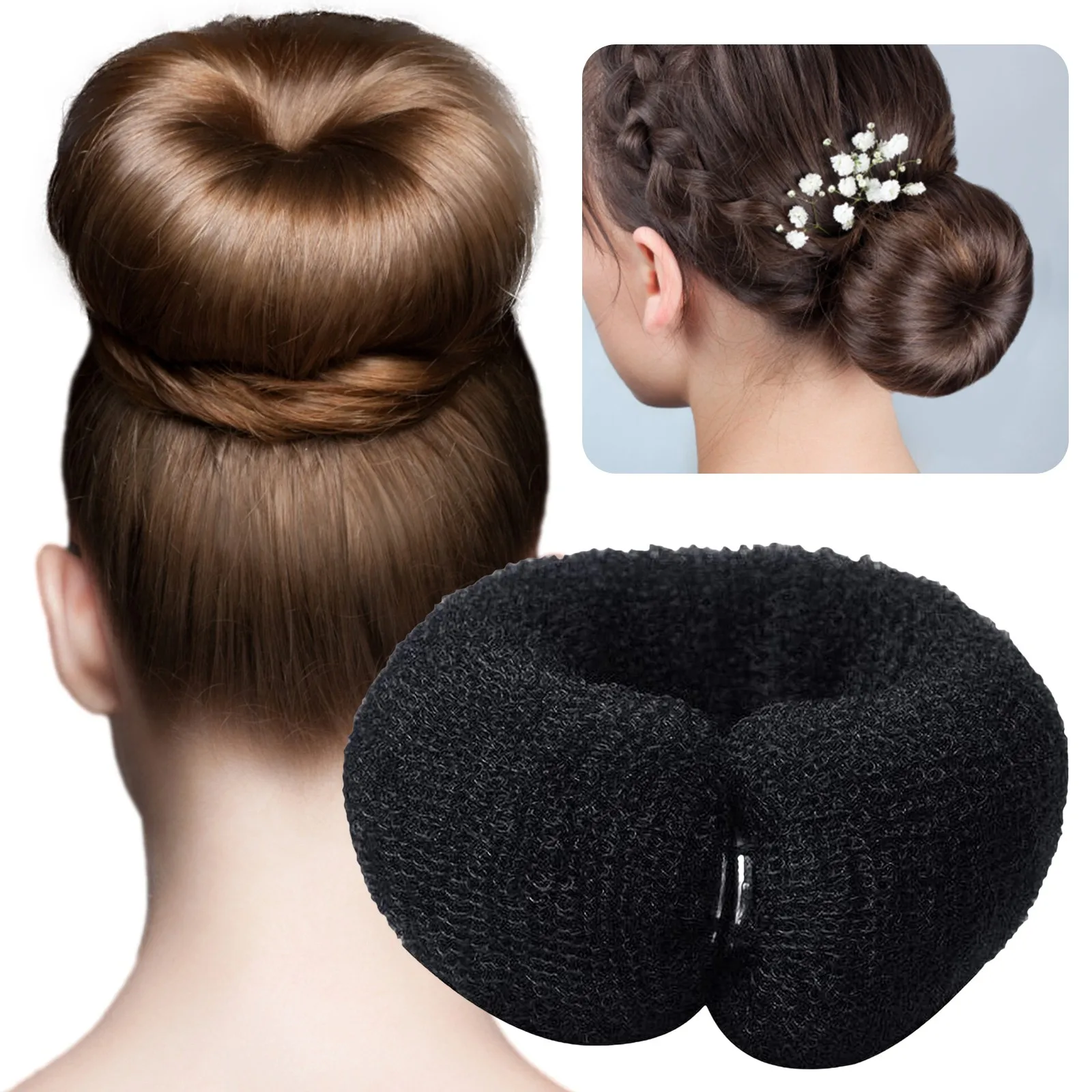 Add Volume And Style With Synthetic Messy Curly Hair Bun Chignon Scrunchy Hair  Band! - Temu
