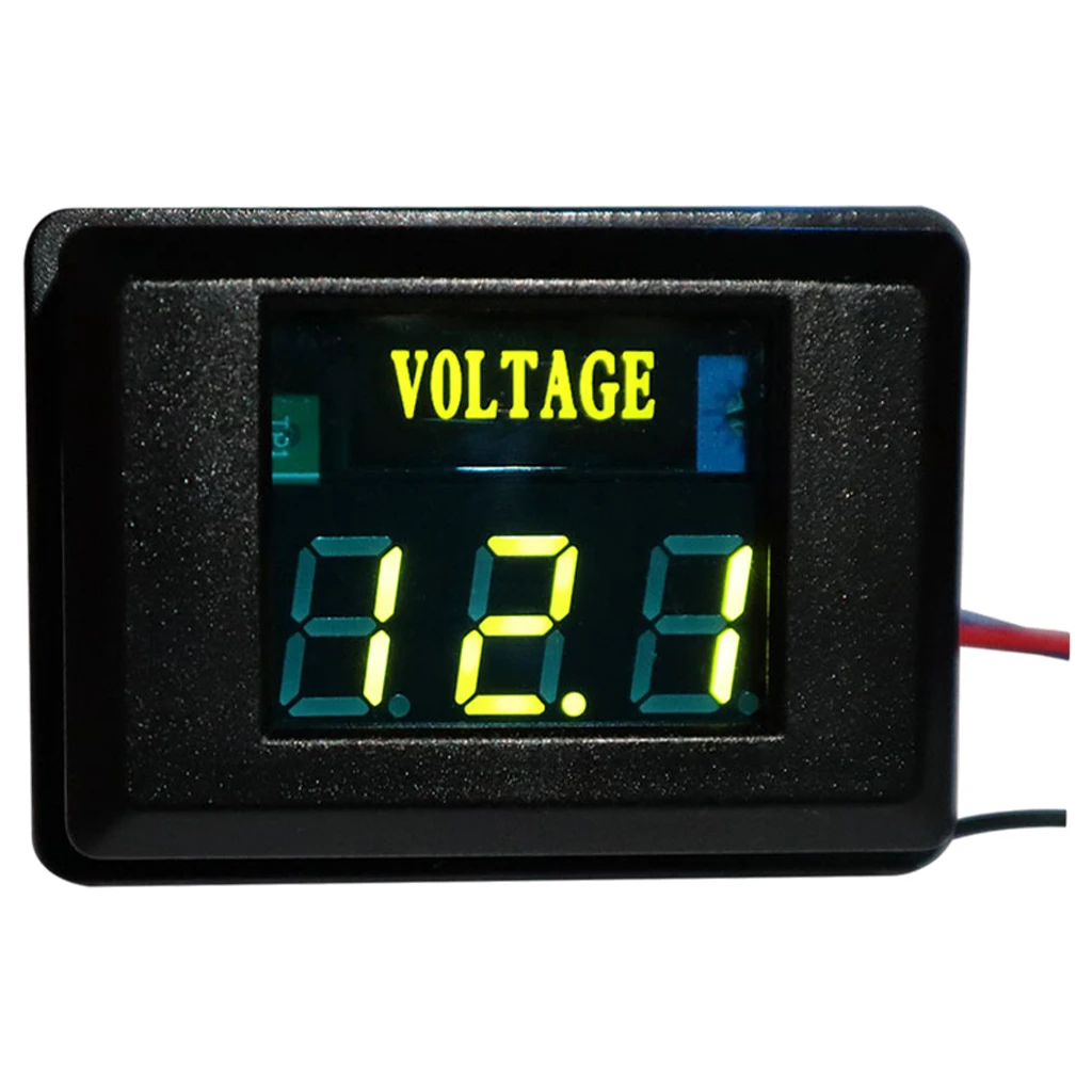 3 Wire 12 Volt LED Digital Voltmeter for Car Motorbike Spare Parts Durable
