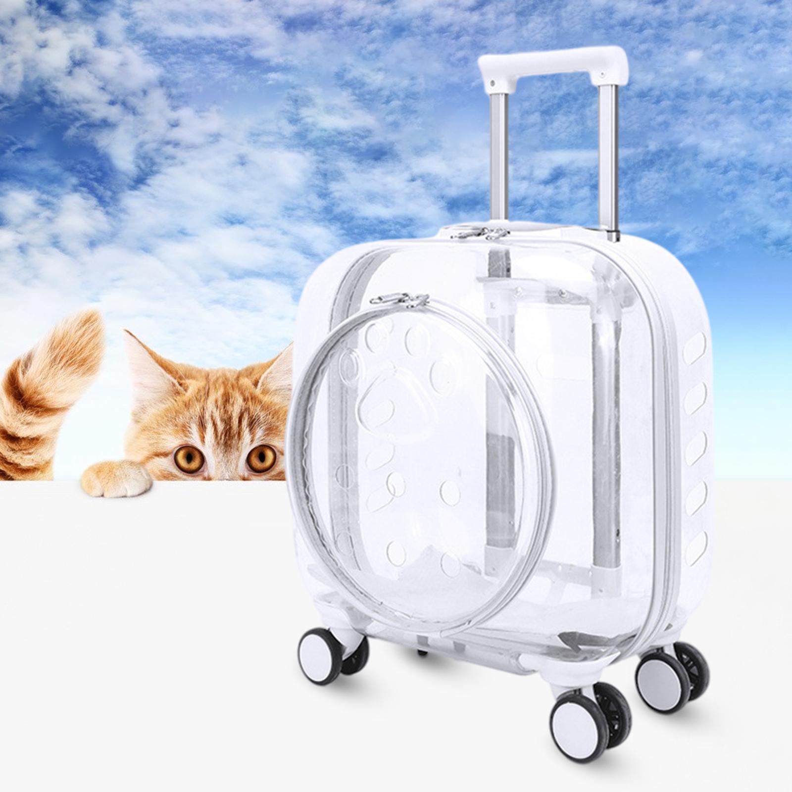 Dog Trolley Case Luggage Box Portable Suitcase Universal Wheel Backpack Travel Carrier Bag for Outing Outdoor Camping Walking