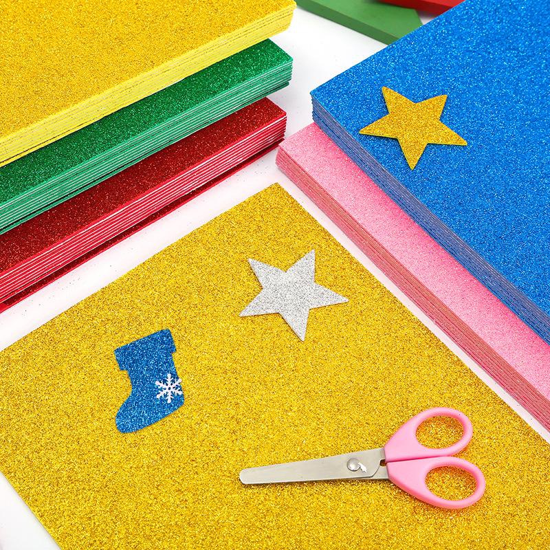 10 teile/beutel 2mm dickes Pulver blatt material glitzern hellen Schwamm Schaum Papier Kindergarten DIY handgemachte Hochzeits feier liefert – Detail 5