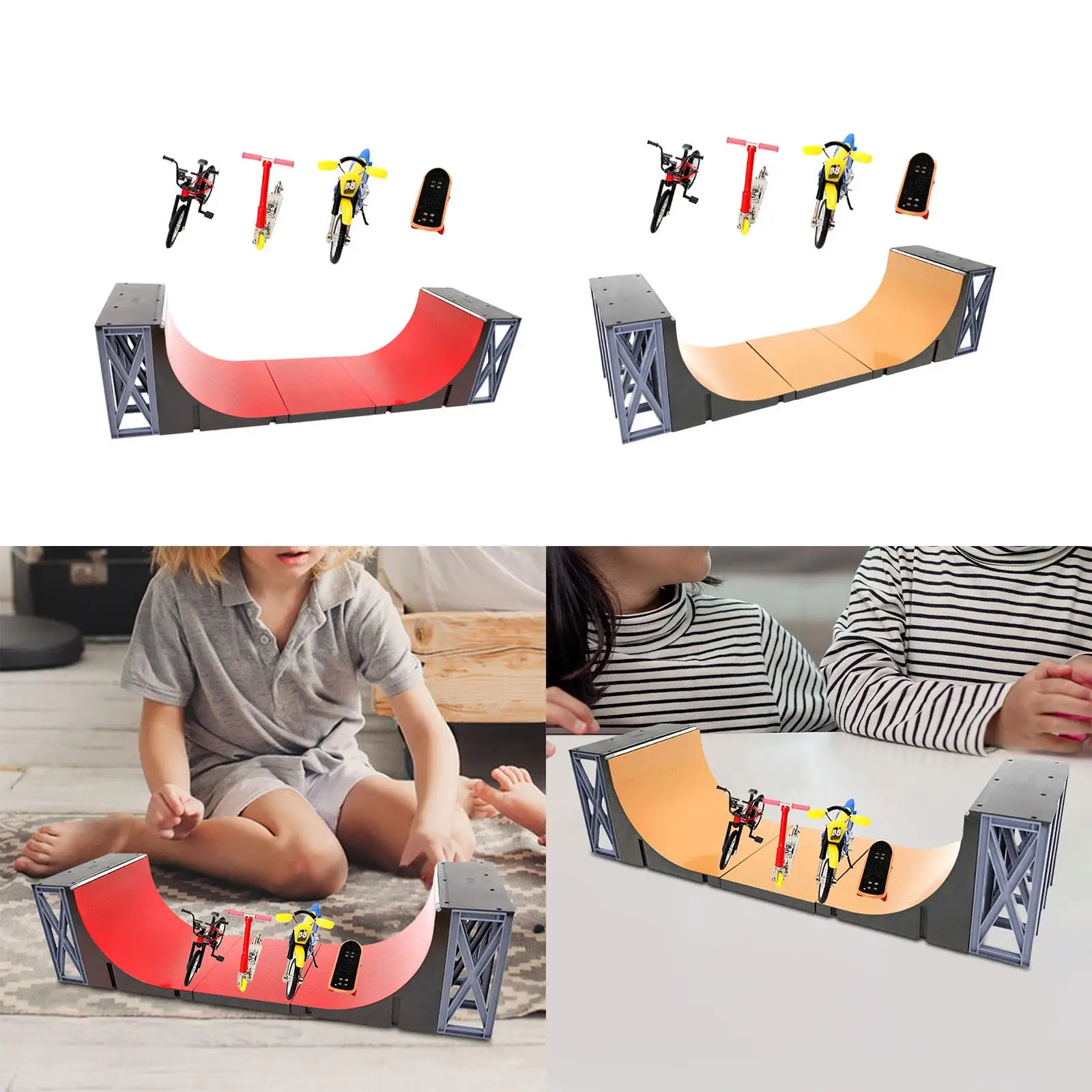 5x Finger Skateboard Toys Training Skate Ramp including Finger Bike Finger Skateboard Ramps Toys for Kids Girls Adults Boys