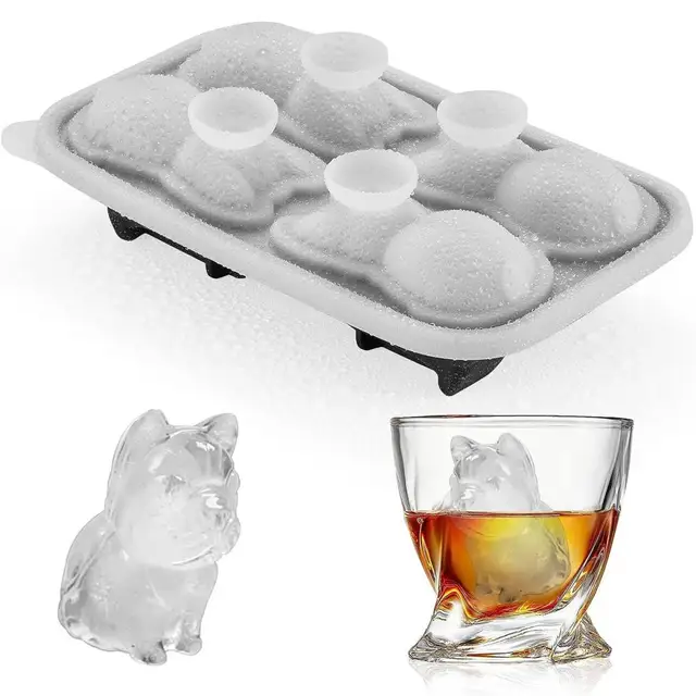 Dishwasher Safe Ice Tray Drinks Delight Fun Bulldog Ice Cube Tray Frenchie  Ice Ball Molds for Pet-shaped Refreshment Bulldog Ice