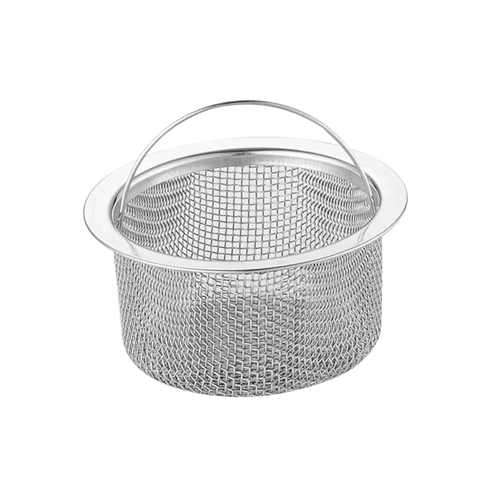 Stainless Steel Sink Strainer Basket Basin Drain Filter Shower Drain Hole Filter with Handle for Restaurant Bathroom Sink